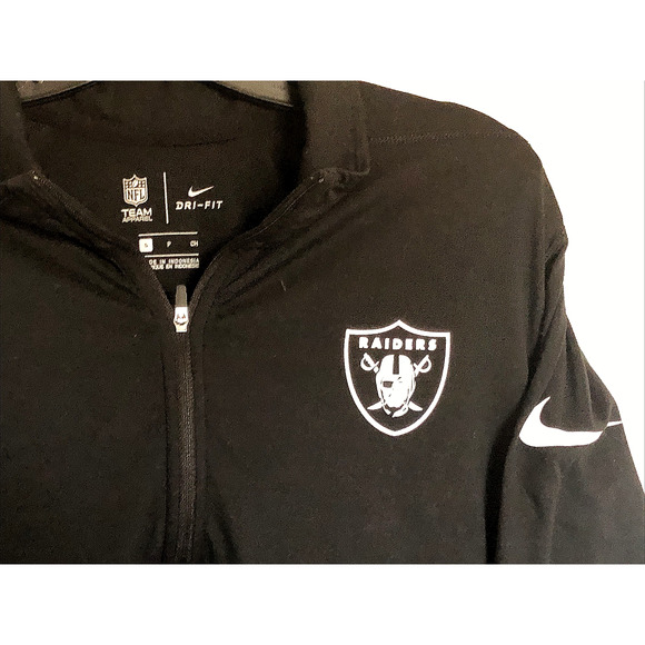 Nike Las Vegas Raiders Football Long Sleeve Jacket Black Small Woman’s Dri-Fit - Picture 4 of 5